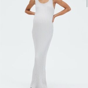 Legoe Heritage Scoop Neck Ribbed Maternity Dress- M